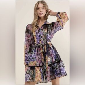 Zara Floral Long Sleeve Dress